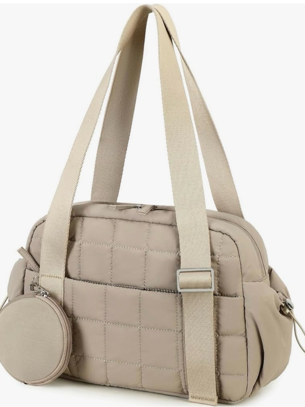 Quilted Puffy Mini Tote Bag with Pouch
